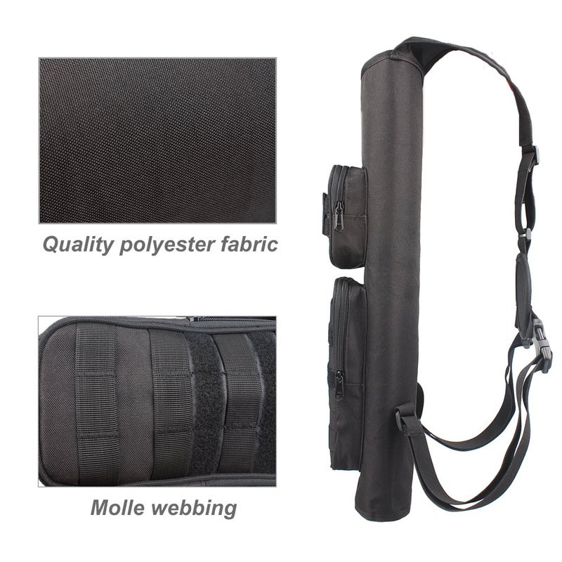 KRATARC Archery Back Arrows Quiver Bag with Molle System and Pockets for Hunting Shooting Target Practice (Black- molle design) - Image 4